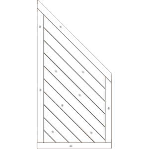 Sichtschutzelement Lugano 90x180/90 cm Abschluss geschlossen Fichte Grauweiß 90 x 180/90 cm Abschluss geschlossen