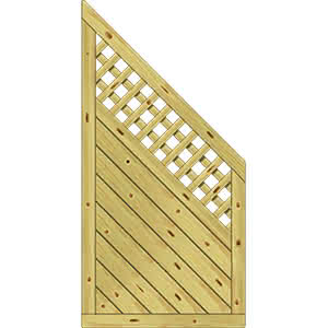 Sichtschutzelement Lugano 90x180/90 cm Abschluss mit Rankgitter KDI 90 x 180/90 cm Abschluss mit Rankgitter