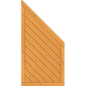 Sichtschutzelement Lugano 90x180/90 cm Abschluss geschlossen Fichte Pinie 90 x 180/90 cm Abschluss geschlossen