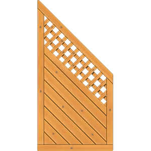 Sichtschutzelement Lugano 90x180/90 cm Abschluss mit Rankgitter Fichte Pinie 90 x 180/90 cm Abschluss mit Rankgitter