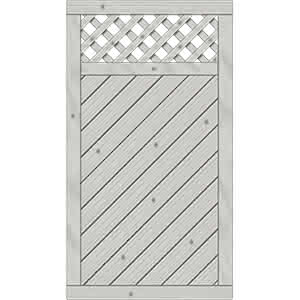 Sichtschutzelement Lugano 100x180 cm Tür mit Rankgitter Fichte Grau 100 x 180 cm Tür mit Rankgitter