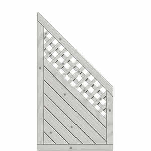 Dichtzaun Lyon 90x165/80 cm Abschluss mit Rankgitter Fichte Grau 90 x 165/80 cm Abschluss mit Rankgitter | Fichte Grau