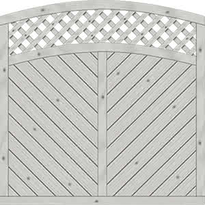 Dichtzaun Lyon 180x180/165 cm mit Rankgitter Fichte Grau 180 x 180/165 cm mit Rankgitter | Fichte Grau