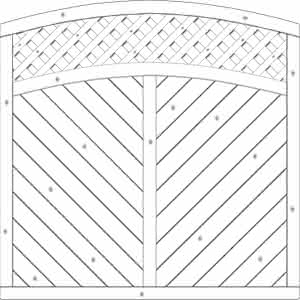 Dichtzaun Lyon 180x180/165 cm mit Rankgitter Fichte Grauweiß 180 x 180/165 cm mit Rankgitter | Fichte Grauweiß