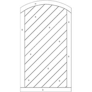 Dichtzaun Lyon 100x180/165 cm Tür geschlossen Fichte Grauweiß 100 x 180/165 cm Tür geschlossen | Fichte Grauweiß
