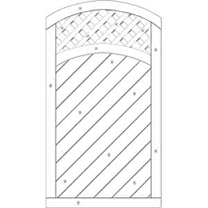 Dichtzaun Lyon 100x180/165 cm Tür mit Rankgitter Fichte Grauweiß 100 x 180/165 cm Tür mit Rankgitter | Fichte Grauweiß