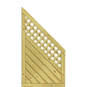 Dichtzaun Lyon 90x165/80 cm Abschluss mit Rankgitter KDI 90 x 165/80 cm Abschluss mit Rankgitter | KDI