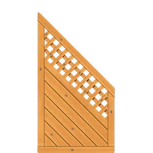 Dichtzaun Lyon 90x165/80 cm Abschluss mit Rankgitter Fichte Pinie 90 x 165/80 cm Abschluss mit Rankgitter | Fichte Pinie
