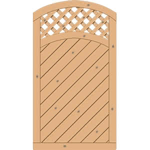 Dichtzaun Lyon 100x180/165 cm Tür mit Rankgitter Fichte Quarz 100 x 180/165 cm Tür mit Rankgitter | Fichte Quarz