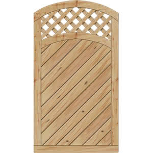 Dichtzaun Lyon 100x180/165 cm Tür mit Rankgitter Lärche naturbelassen 100 x 180/165 cm Tür mit Rankgitter | Lärche/Douglasie