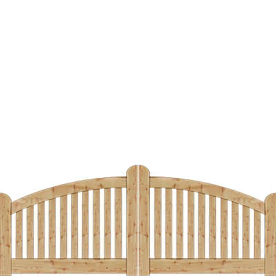 Gartenzaun Norderney, 300x90/80/120 cm, Doppeltor, Lärche naturbelassen Doppeltor 3,00 m | Lärche natur