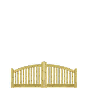 Gartenzaun Norderney, 300x90/80/120 cm, Doppeltor, kesseldruckimprägniertes Nadelholz Doppeltor 3,00 m | KDI