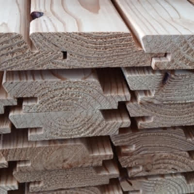 Fassadenverkleidung Europäische Lärche Rhombus-Profilbretter 28 x 96 mm 