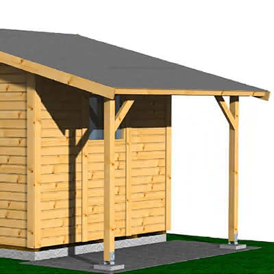 Schleppdach für Gerätehaus Nordic 