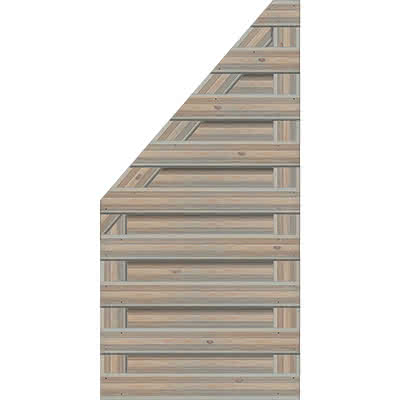 Sichtschutzzaun Kirn Grau Abschluss 90 x 180/90 cm links 90x180/90 cm links