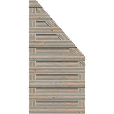 Sichtschutzzaun Kirn Grau Abschluss 90 x 180/90 cm rechts 90x180/90 cm rechts
