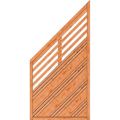 Sichtschutzzaun Bonn Pinie Abschluss 90 x 180/90 cm links ca. 90x180/90 cm links