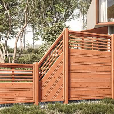 Sichtschutzzaun Bonn Pinie Abschluss 90 x 180/90 cm rechts 90x180/90 cm rechts