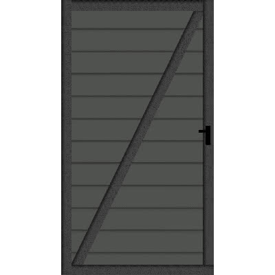Systemzaun Kingston Schwedenprofil WPC Anthrazit Türelement DIN links 100 x 176 cm Tür 100x176 cm DIN li | Anthrazit