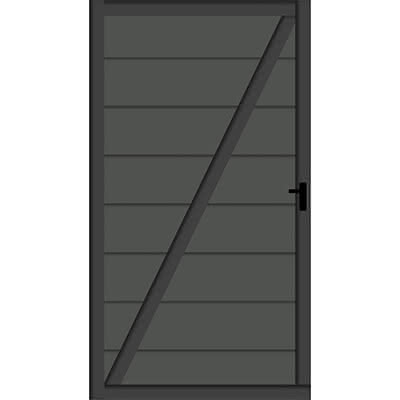 Systemzaun Kingston XL cWPC Anthrazit Türelement DIN links 100 x 181 cm Tür 100x181 cm DIN li | Anthrazit