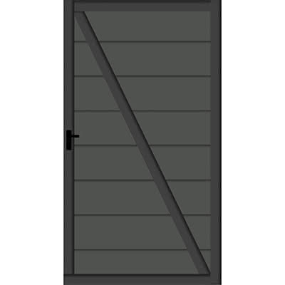 Systemzaun Kingston XL cWPC Anthrazit Türelement DIN rechts 100 x 181 cm Tür 100x181 cm DIN re | Anthrazit