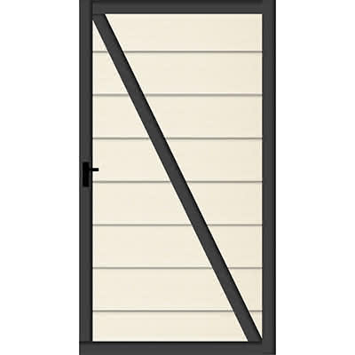 Systemzaun Kingston XL cWPC Beige Türelement DIN rechts 100 x 181 cm Tür 100x181 cm DIN re | Beige