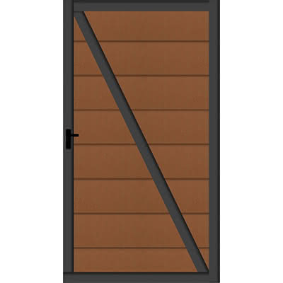 Systemzaun Kingston XL cWPC Dunkelbraun Türelement DIN rechts 100 x 181 cm Tür 100x181 cm DIN re | Dunkelbraun
