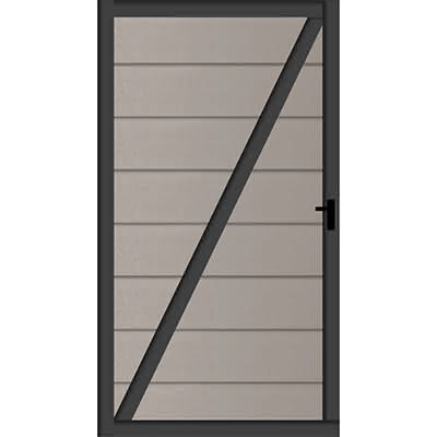Systemzaun Kingston XL cWPC Steingrau Türelement DIN links 100 x 181 cm Tür 100x181 cm DIN li | Steingrau