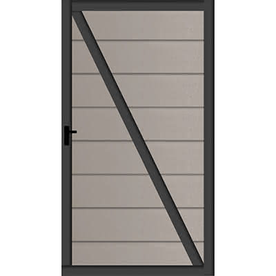 Systemzaun Kingston XL cWPC Steingrau Türelement DIN rechts 100 x 181 cm Tür 100x181 cm DIN re | Steingrau