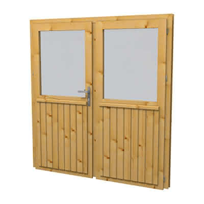 Gartenhaus-Tür T 21, 180 x 190 cm, einfachverglast, DIN links, für 28 mm BB T 21 DIN li | 28 mm