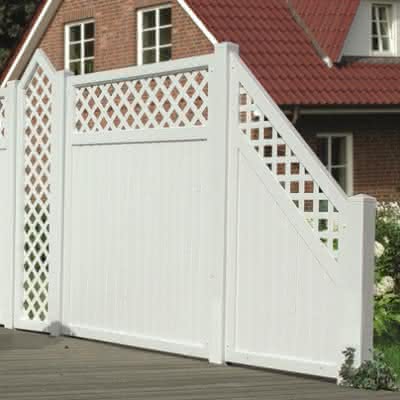 Terrassen-Trennwand-Set Modell Joda Easy PVC-Weiß 