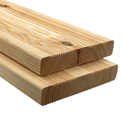 Terassendiele Polar-Kiefer 27x145 mm französisches Profil Länge 4,20 m naturbelassen 4,20 m | natur