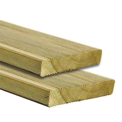 Günstig: Terrassendielen-Set 5,00x5,00 m aus 27x145 mm Kiefer KDI fein geriffelt 