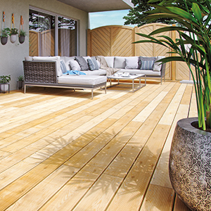 Terrassendiele Lärche naturbelassen Riffel-Profil 38x145 mm 