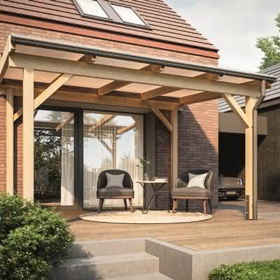 Terrassendach mit Stegplatten 