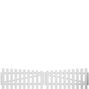 Joda® Easy Gartenzaun Kunststoff mit Unterbogen 330x75/65 cm, Doppeltor DIN links, weiß Doppeltor DIN links, 330x75/65 cm