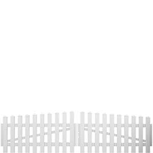 Joda® Easy Gartenzaun aus Kunststoff mit Oberbogen 330x75/85 cm, Doppeltor DIN links, weiß Doppeltor DIN links, 330x75/85 cm