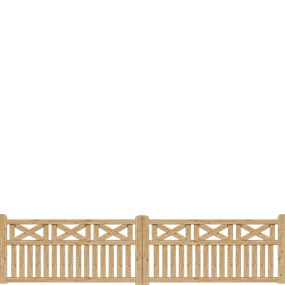 Gartenzaun Usedom Lärche naturbelassen Doppeltor 400x100/94 cm 400 x 100/94 cm Doppeltor | Lärche natur