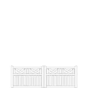 Gartenzaun Usedom 300x100/94cm Doppeltor select 300 x 100/94 cm Doppeltor | Nadelholz Weiß