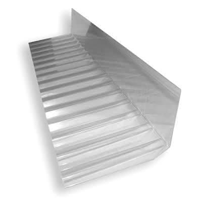Wandanschluss für Profilplatte Trapez 76/18 Polycarbonat klar, 1270x150x50 mm Trapez 76/18 - Polycarbonat - klar