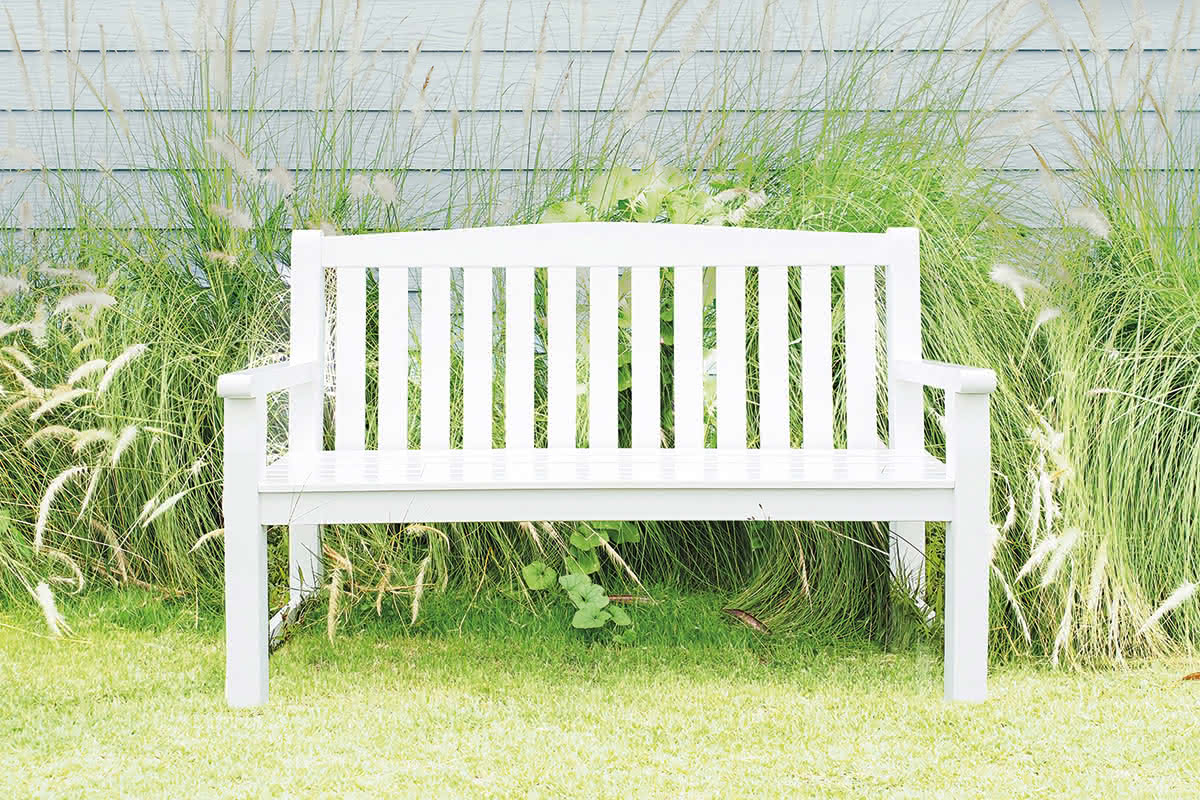 Gartenbank Melbourne, eleganter Zweisitzer, Eukalyptusholz