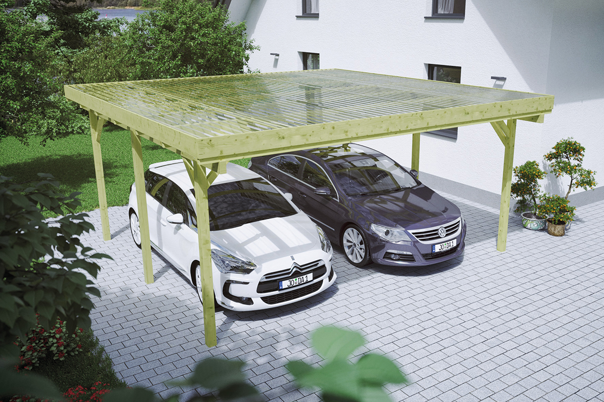 Doppelcarport Mit Flachdach 500x510 Cm