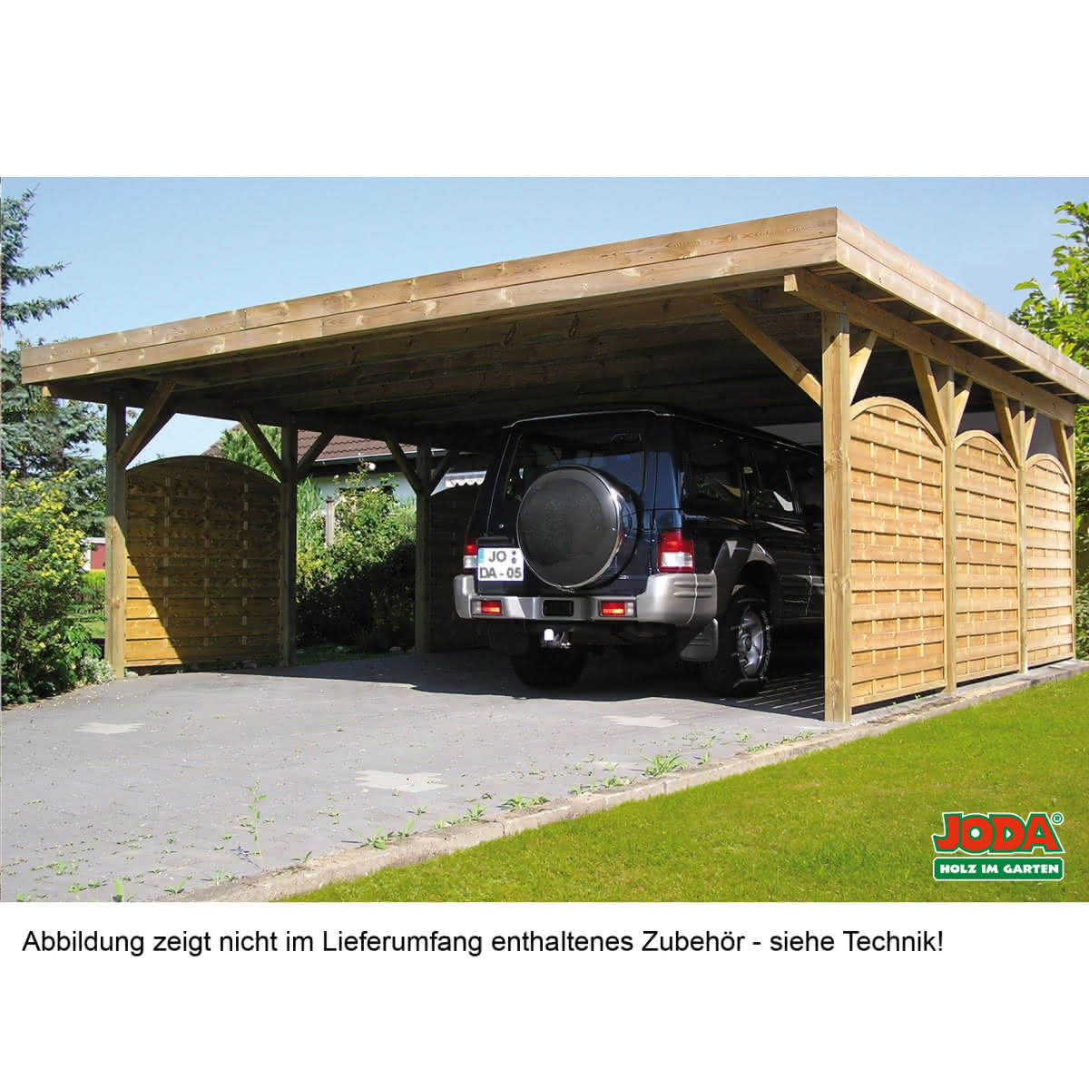 Doppelcarport Flachdach Mit Blende Breite 605 Cm