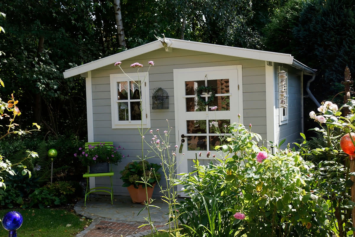 Garten Holzhaus 290 x 290 cm inklusive 90 cm breiter Tür
