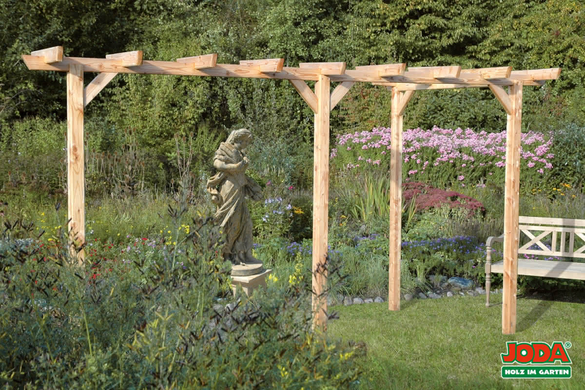 Holz Pergola Komplett-Bausatz. 3 Pfosten Holz Pergola Komplett-Bausatz. 3 Pfosten