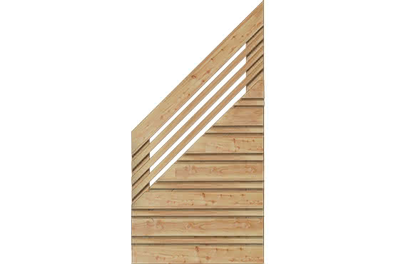 Calabria Sichtschutz Lärche/Douglasie 90x180/90 cm links mit Ziergitter ca. 90 x 180/90 cm, links