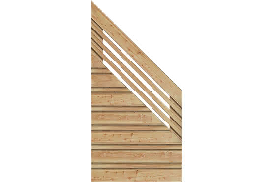 Calabria Sichtschutz Lärche/Douglasie 90x180/90 cm rechts mit Ziergitter ca. 90 x 180/90 cm, rechts