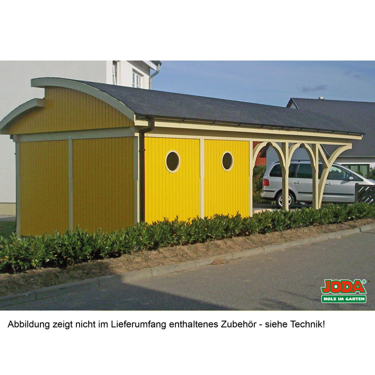 Carport mit gewölbtem Stufendach Carport mit gewölbtem Stufendach