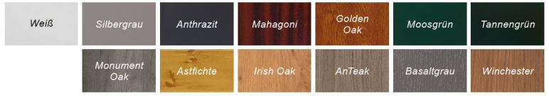 12 verschiedene Farben für Joda® Kunststoffzäune