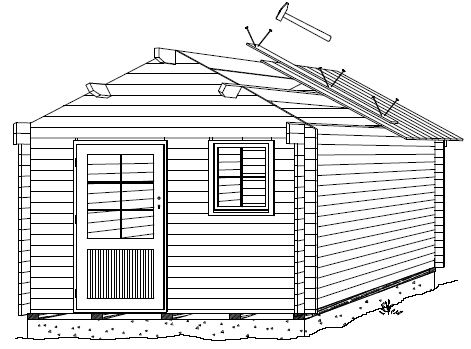 Aufbau eines Blockbohlenhauses: Montage der Dachbretter